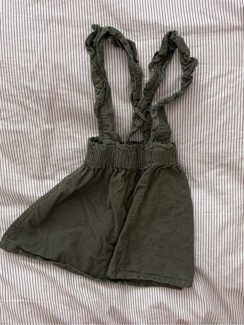 Olive Green Toddler Overall Skirt